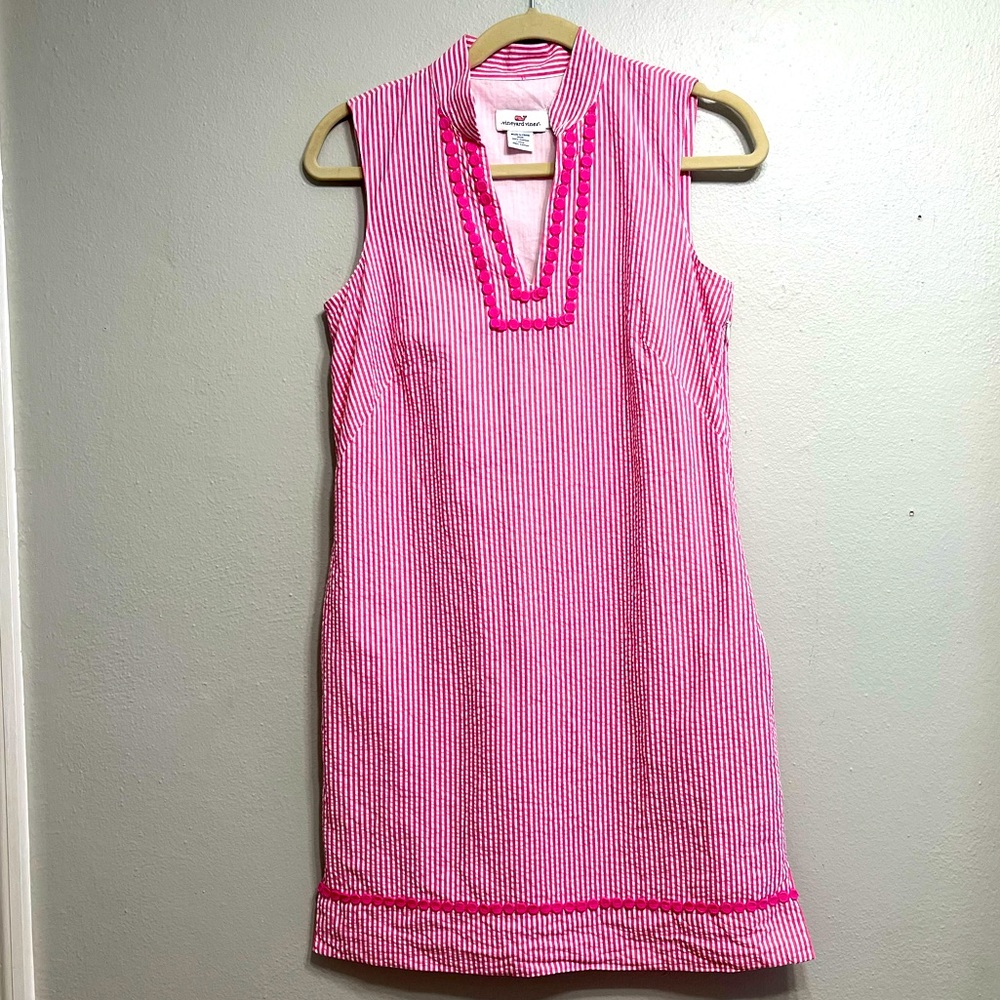 Pink Seersucker Vineyard Vines Dress